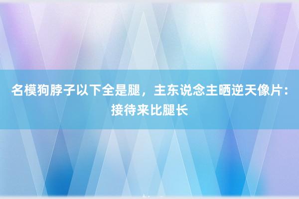 名模狗脖子以下全是腿，主东说念主晒逆天像片：接待来比腿长