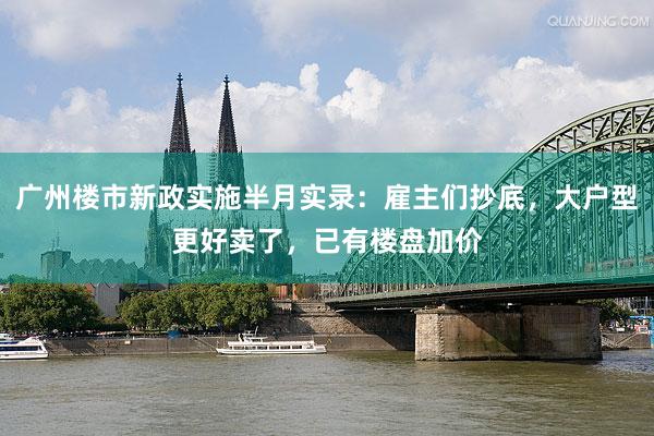 广州楼市新政实施半月实录：雇主们抄底，大户型更好卖了，已有楼盘加价