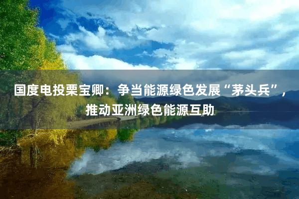 国度电投栗宝卿：争当能源绿色发展“茅头兵”，推动亚洲绿色能源互助