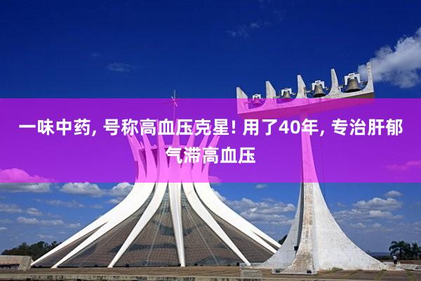 一味中药, 号称高血压克星! 用了40年, 专治肝郁气滞高血压